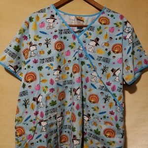 Snoopy Thanksgiving 2xl scrub top